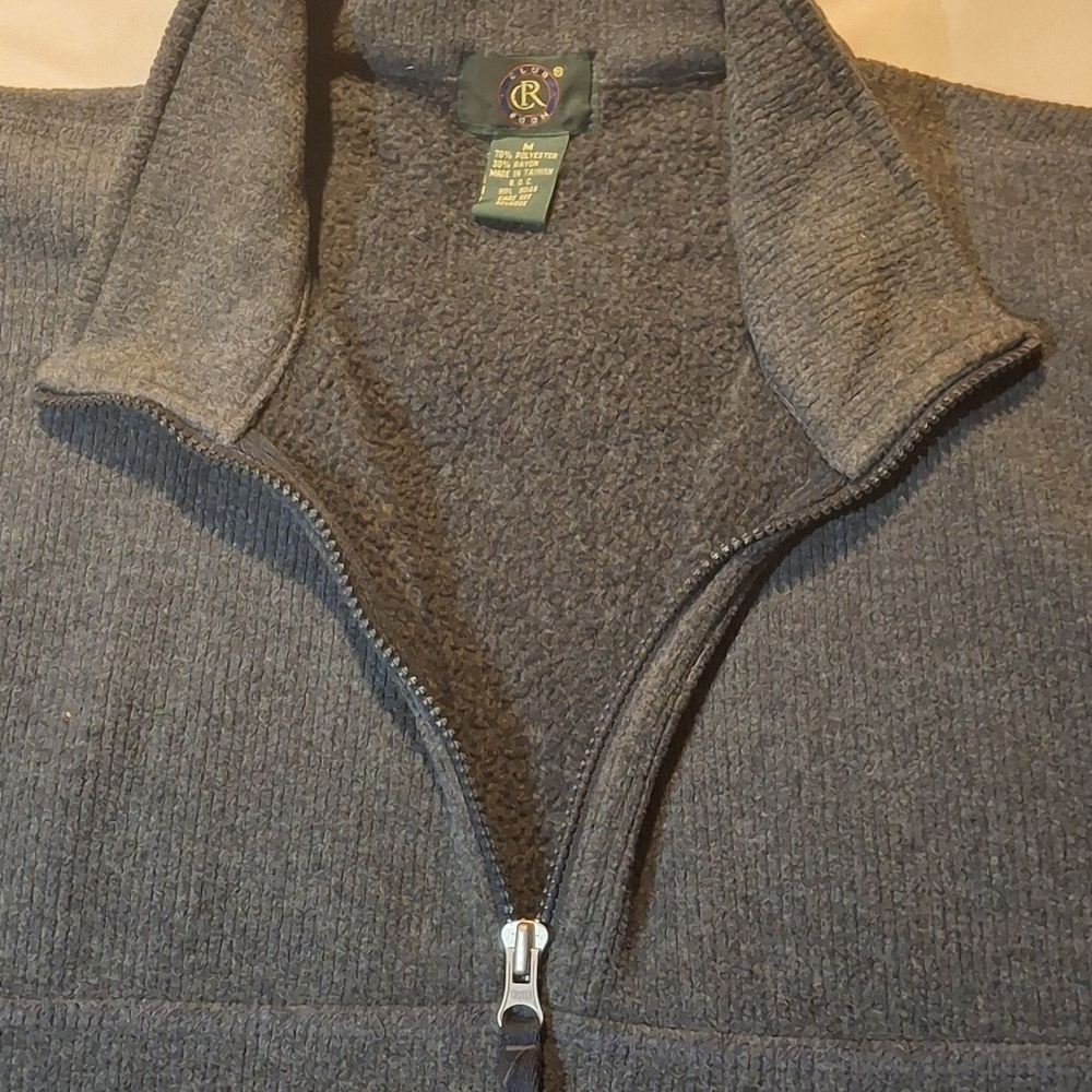 Men's Charcoal Zip-Up Sweater
